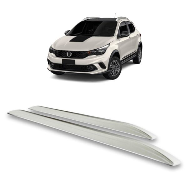 Jogo Longarinas De Teto Automotivas Decorativa Universal Prateado Gm Onix