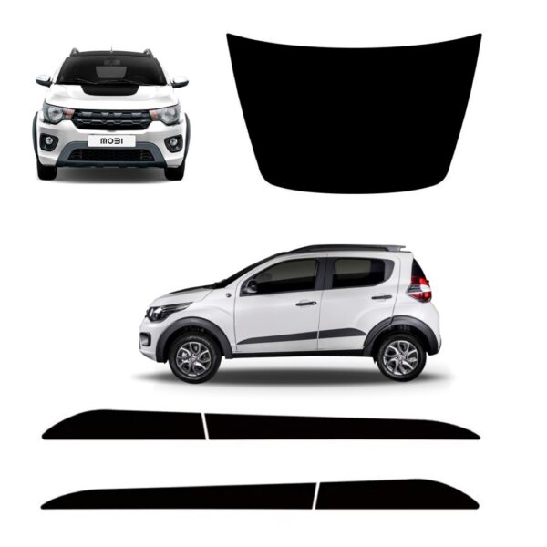 Kit Adesivos Mobi Way Extreme Capô E Laterais 2018 A 2020  Preto