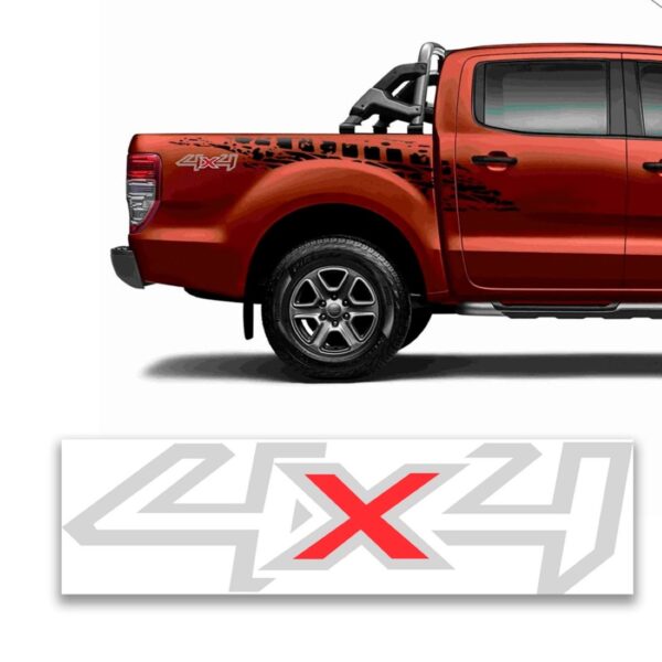 Adesivo Laterais Ranger 4x4 Prata/branco 2017 2018 Oferta