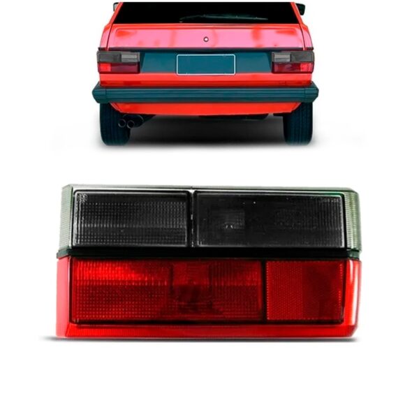 Lanterna Traseira Gol 1980 A 1986 Fumê Friso Preto 1ª Linha Direito/passageiro Vermelho