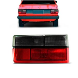 Lanterna Traseira Gol 1980 A 1986 Fumê Friso Preto 1ª Linha Esquerdo/motorista Vermelho