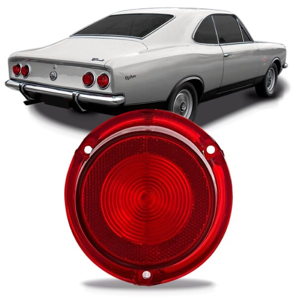 Lente Sinaleira Traseira Opala Caravan 1970/1979 S/ Ré Rubi Lado Esquerdo