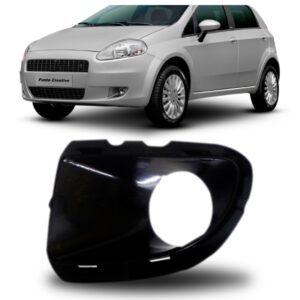 Moldura Para Farol Milha Punto 2009 A 2012 Preto C/furo Le Preto Esquerdo