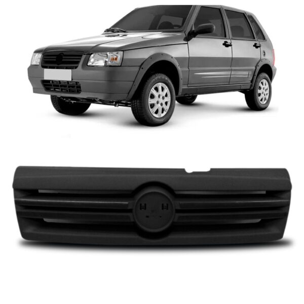 Grade Radiador Uno  2006 A 2013 Preto Friso Preto