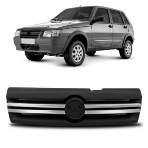 Grade Radiador Uno/fiorino 2006 A 2013 Preto Friso Cromado