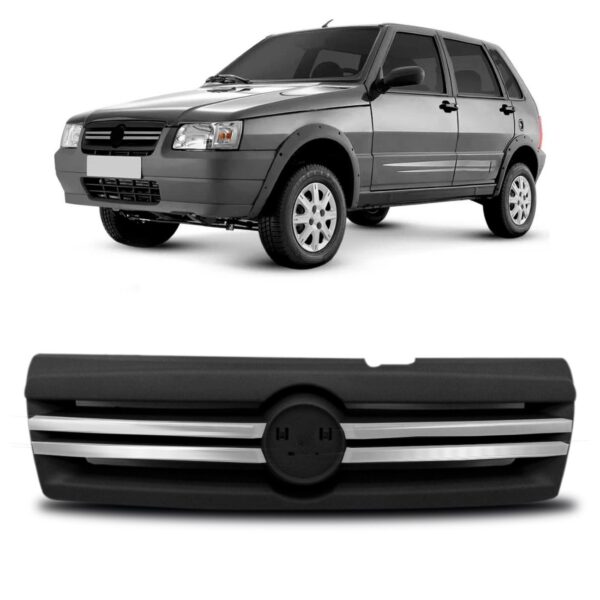 Grade Radiador Uno/fiorino 2006 A 2013 Preto Friso Cromado