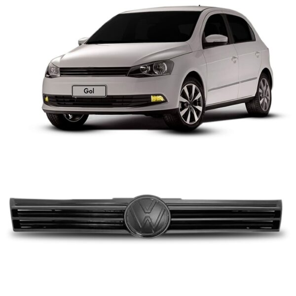 Grade Radiador Para  Gol Gvi 2013 A 2016 Preto Brilhante