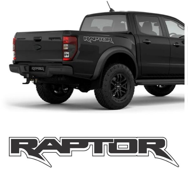 Adesivo Ranger Raptor Paralama Traseiro Preto C/branco Par