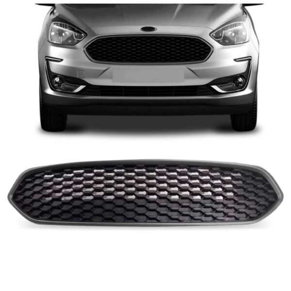 Grade Radiador Ka Hatch 2019 2020 2021 2022 Preta Aro Cinza