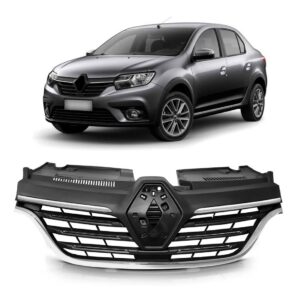 Grade Radiador Logan/sandero 2020 A 2022 Frisos Cromados Preto