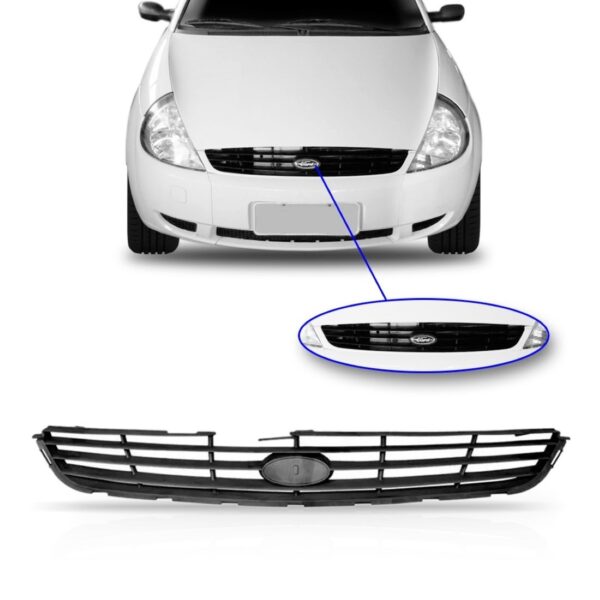 Grade Radiador Ford Ka 2001 2002 2003 Superior Preta Preta