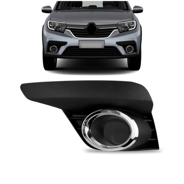 Tampa Farol Milha Sandero 2020 21 22 23 2024 Preta Fechada Lado Esquerdo