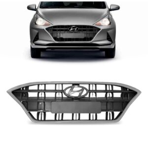 Grade Radiador Hb20 Hatch/sedan 2021 22 Turbo Moldura Prata