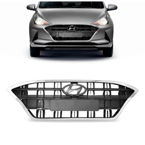 Grade Radiador Hb20 Hatch/sedan 21 22 Turbo Moldura Cromada Preto