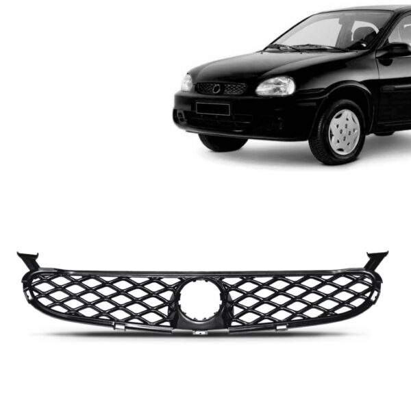 Grade Radiador Para  Corsa 2000 A 2003 Colmeia Preta Preto