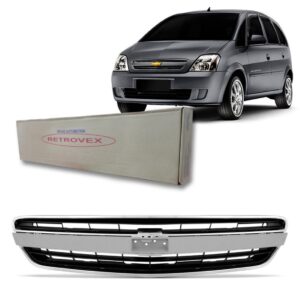 Grade Radiador Meriva 2010 A 12 Friso Cromado Moldura Preta