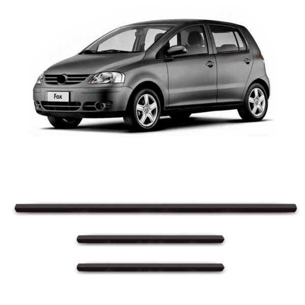 Friso Protetor Parachoque Fox 2003 A 2009 Jogo 3 Peças Preto