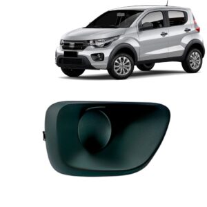 Aro Moldura Milha Mobi 2021 A 2023 Sem Furo Preta Le Preto Esquerdo