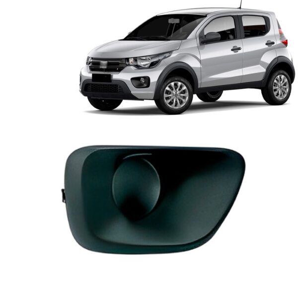 Aro Moldura Milha Mobi 2021 A 2023 Sem Furo Preta Le Preto Esquerdo