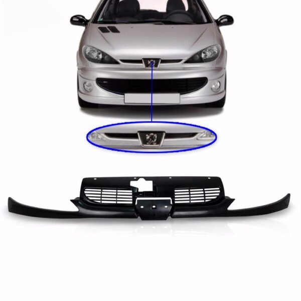 Grade Peugeot 206 1999 2000 01 02 03 04 05 06 07 08 09 10 11 Preta Fosco