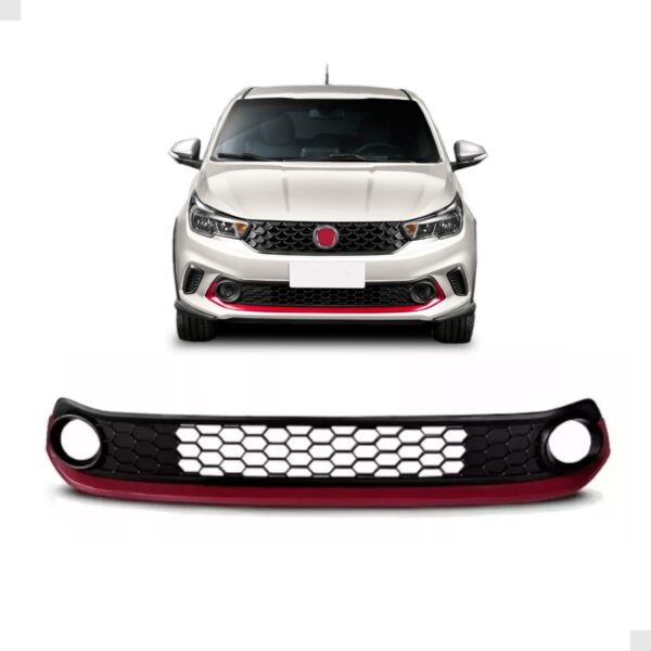 Grade Central Parachoque Fiat Argo 2017 A 20 Friso Vermelho