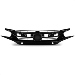 Grade Radiador Civic 2017 2018 Com Furo Sensor Black Piano Plástico