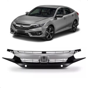 Grade Civic 2017 2018 C/ Furo Sensor Emblema E Friso Cromado Plástico