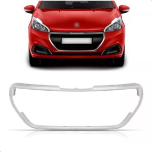 Moldura Da Grade Peugeot 208 2017 2018 2019 2020 Cromada Plástico