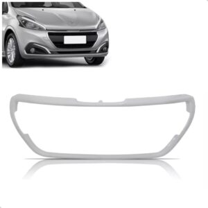 Moldura Da Grade Peugeot 208 2017 2018 2019 2020 Cinza Plástico