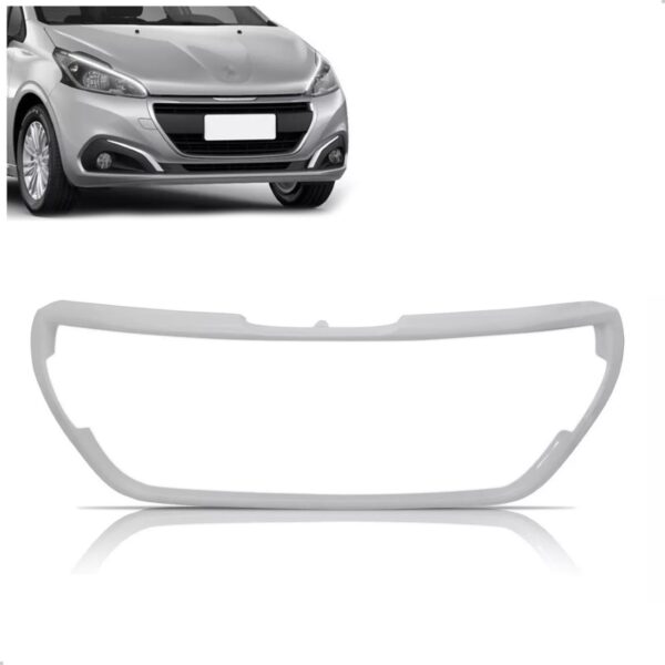 Moldura Da Grade Peugeot 208 2017 2018 2019 2020 Cinza Plástico