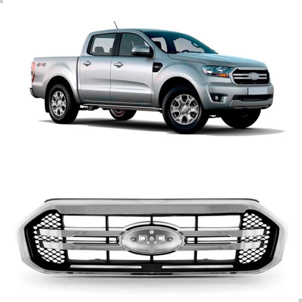 Grade Cromada Para Pickup Ranger 2020 A 2022 Frisos Cromados