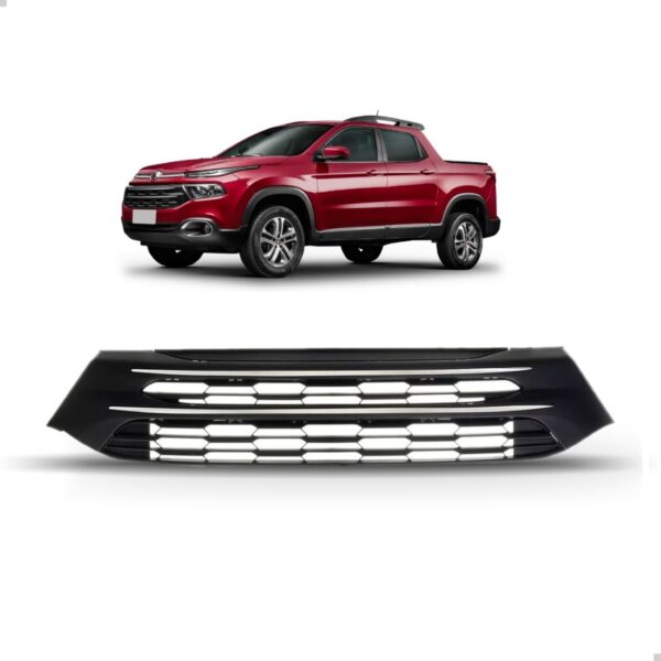 Grade Central Fiat Toro 2016 A 2023 Black Piano Friso Cromad