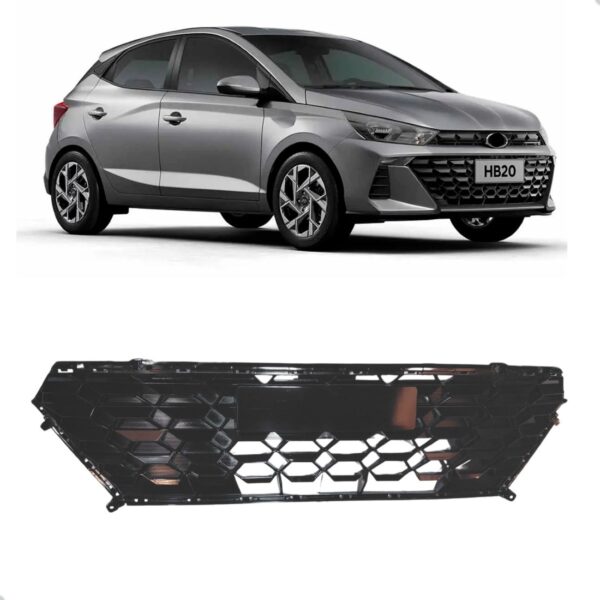 Grade Central Tela Para Hb20 2023 Até 2024 Black Piano - Black Piano