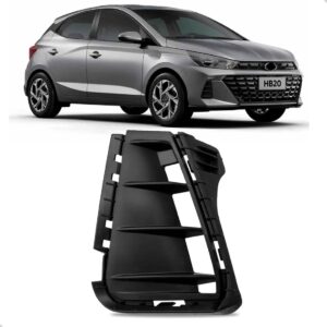 Moldura Milha Hb20 2023 Até 2025 Preta Sem Furo Milha Direito Pronto Para Pintura