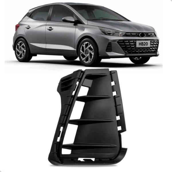 Moldura Milha Hb20 2023 Até 2025 Preta Sem Furo Milha Esquerdo Pronto Para Pintura