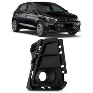 Aro Milha  Para Hb20 2023 Até 2024 Preta Com Milha Ld Preto Direito