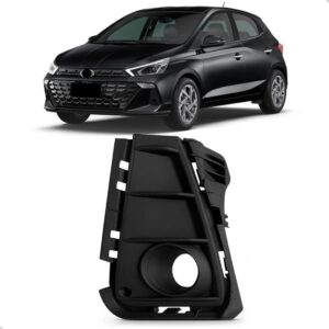 Aro Milha  Para Hb20 2023 Até 2024 Preta Com Milha Le Preto Esquerdo