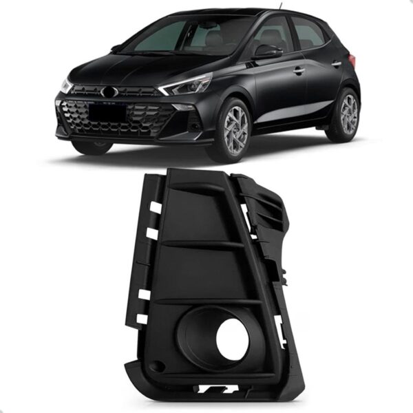 Aro Milha  Para Hb20 2023 Até 2024 Preta Com Milha Le Preto Esquerdo