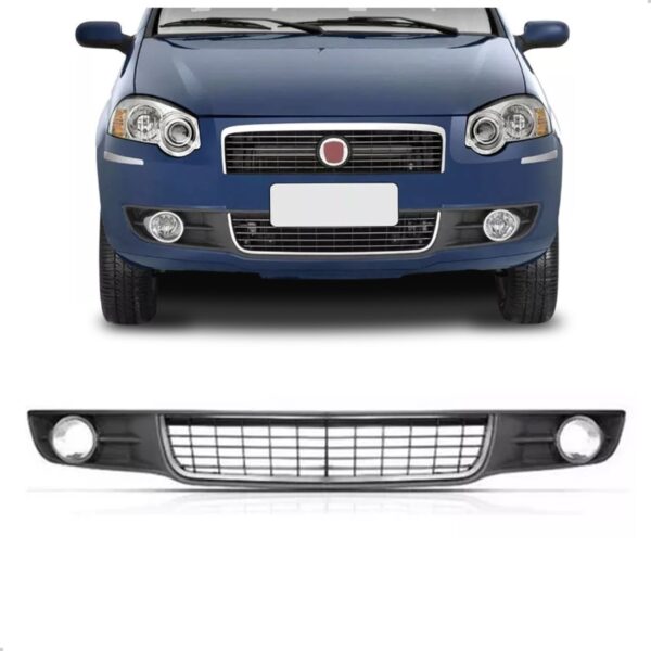 Grade Para Palio 2010 A 2012 Com Moldura Friso Cromado Cinza