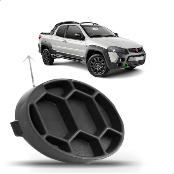 Tampa Reboque Pchoque Dianteiro Para Fiat Strada Preto