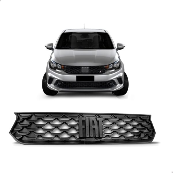 Grade Dianteira Para Fiat Argo 2020 2021 Preta 1a Linha Preto