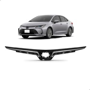 Grade Para  Corolla 2021 22 A 2024 Preta Com Frisos Cromados Preto Friso Cromado
