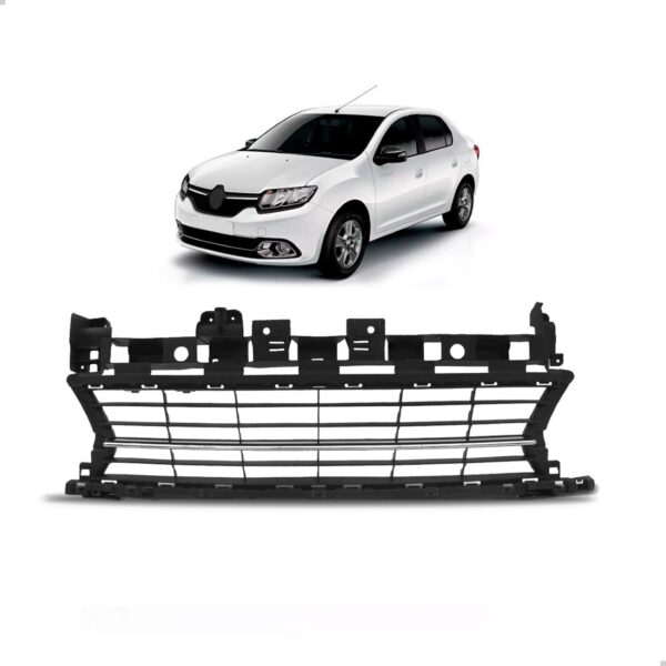 Grade Central Logan 2014 A 2020 Completa Preta Friso Cromado Preto