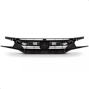 Tela Frontal Civic 17/18 Preta C/ Moldura E Emblema Cromado - Preto