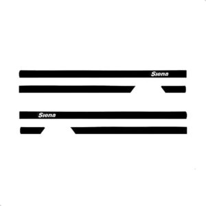 Friso Lateral Siena 1995 A 2004 Com Nome Gravado 06 Peças Preto