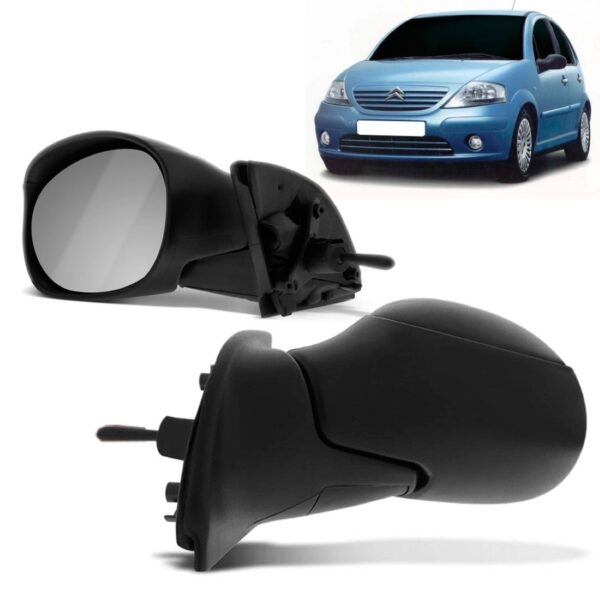 Retrovisor C3 Citroen 2004 A 2012 Controle Manual Esquerdo.