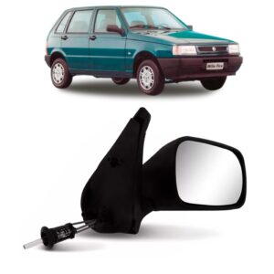 Retrovisor Uno Fire 2001 2002 03 2004 C/ Controle 4p Lado Direito