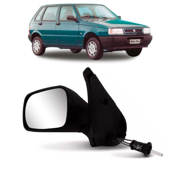 Retrovisor Uno Fire 2001 2002 03 2004 C/ Controle 4p Lado Esquerdo