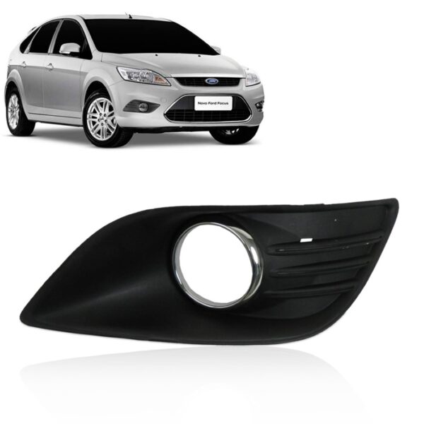 Tela Frontal Milha Focus 09 10 Hatch Sedan Farol Aro Cromado Lado Direito