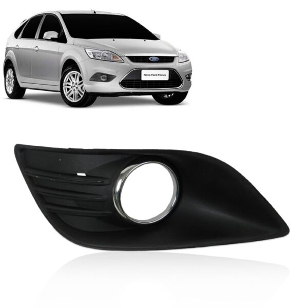 Tela Frontal Milha Focus 09 10 Hatch Sedan Farol Aro Cromado Lado Esquerdo